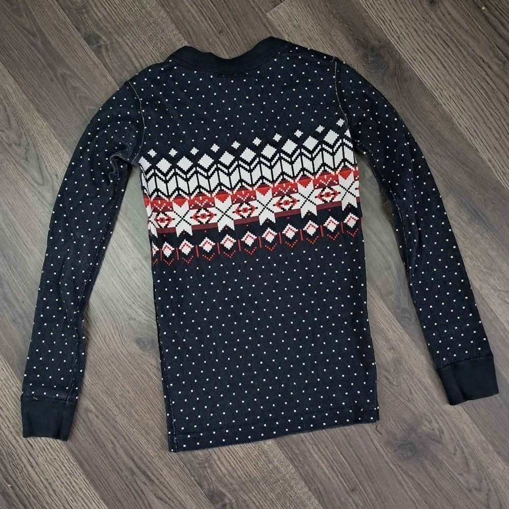 Hanna Andersson Size 6-7 100% Organic Cotton Long Sleeve Knit Pajama Top Winter